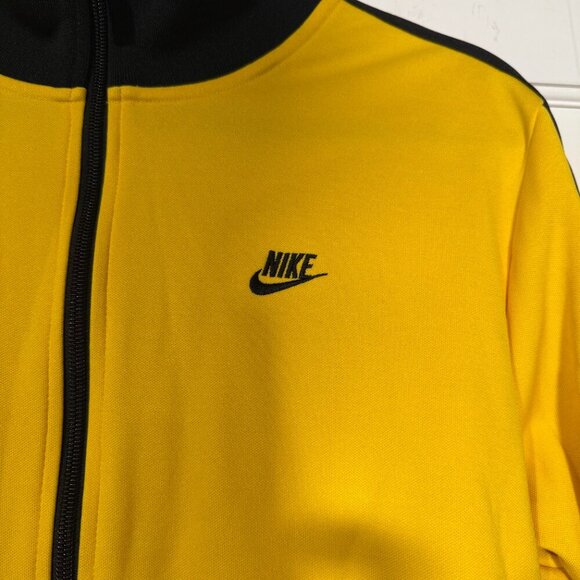 Nike Track Jacket Zip Up Black and Yellow Sweatshirt Size Large Y2K Striped - Picture 8 of 13